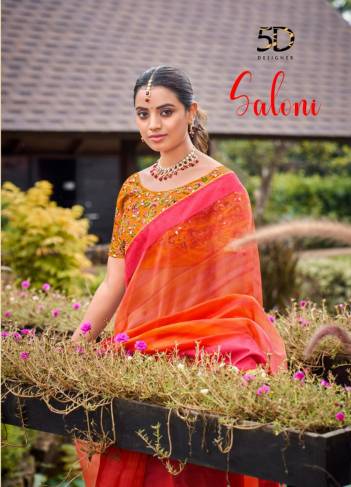 Saloni By 5D Designer Organza Embroidered Saree Collection